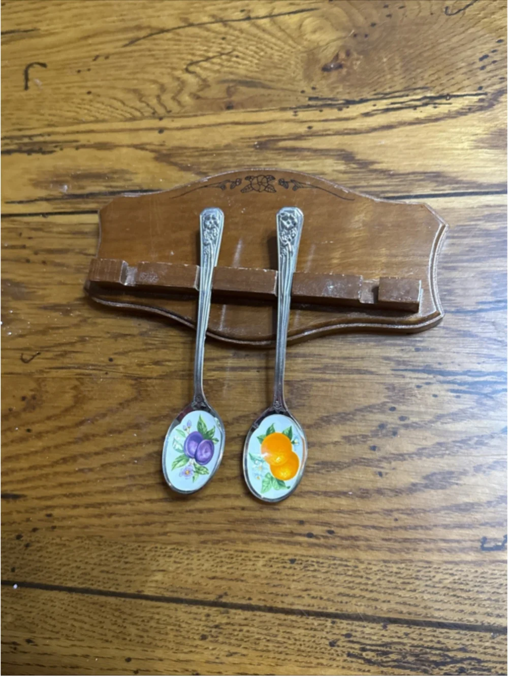 Collectible Avon 1981 Fruit Jelly Spoons Stainless Steel Porcelain Enamel Set